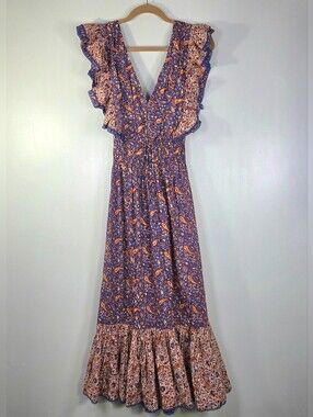 NWT FRENCH CONNECTION ANATHIA BLAIRE PAISLEY BOHO MIDI DRESS.